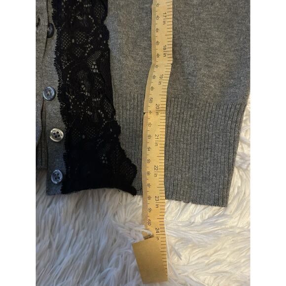 The Limited Gray And Black Lace Cardigan Size S Career Going Out Size S - Picture 4 of 6